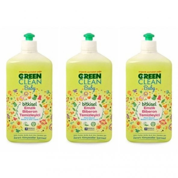 U Green Clean Baby Bitkisel  Biberon Emzik Temizleyici 3 x 500 ml