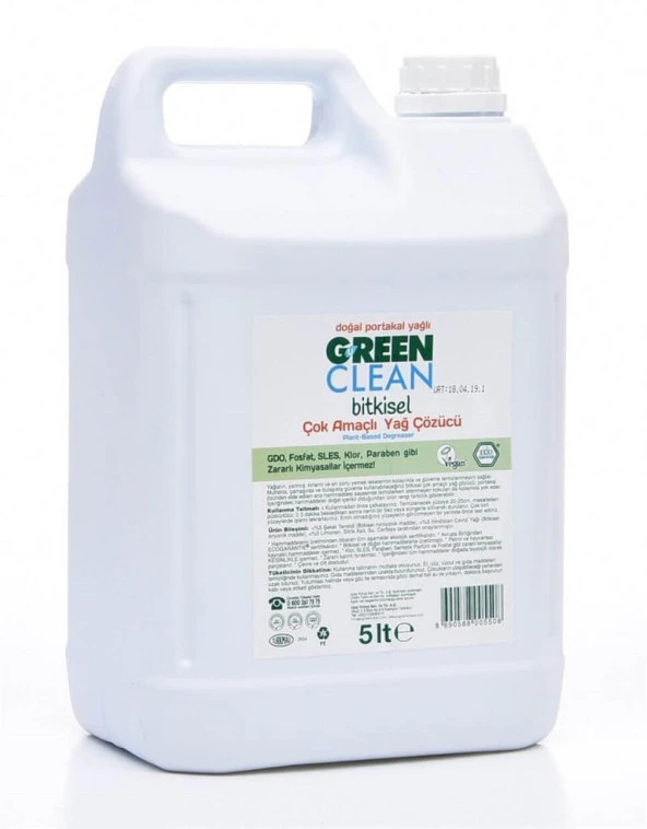 U Green Clean Organik Portakal Yağlı Yağ Çözücü 5 Lt