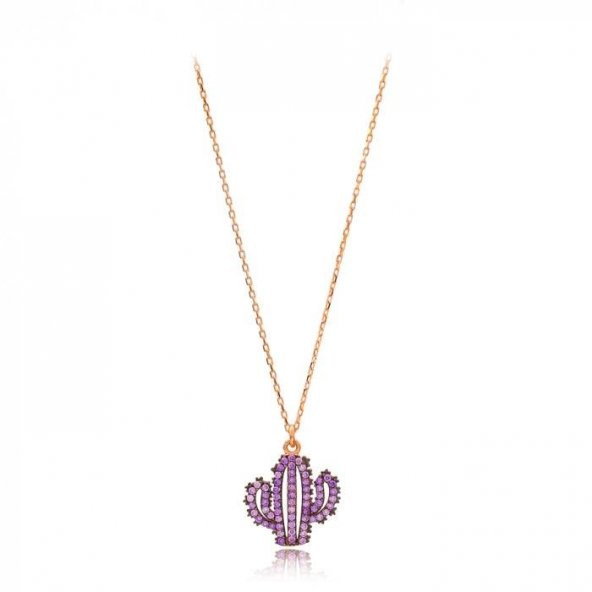 STELA MOR TAŞLI KAKTÜS KOLYE - 2