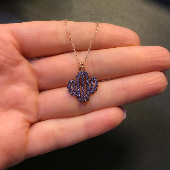 STELA MOR TAŞLI KAKTÜS KOLYE - 4