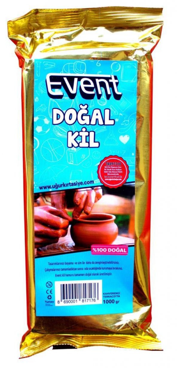 1000gr Seramik Hamuru Kahverengi Kil Çömlek Heykel Model Eğitici Çamur
