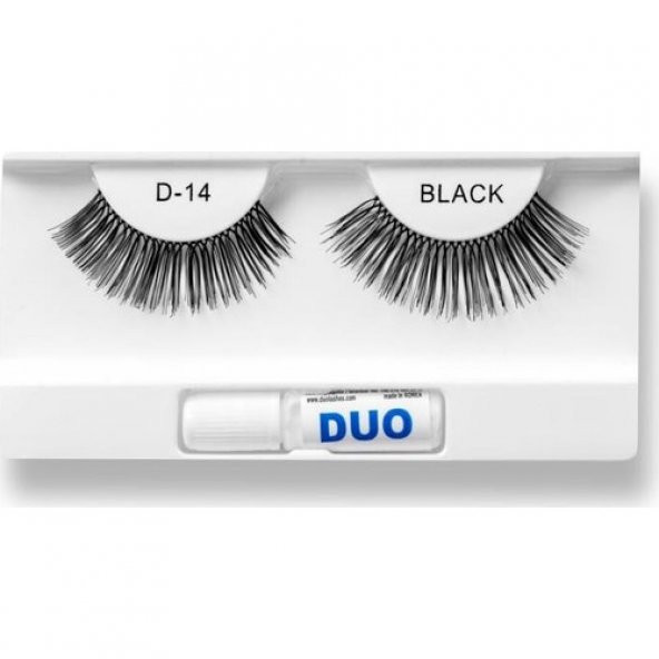 Duo Takma Kirpik 100 Doğal ve Siyah Görünüm D-14 - 2
