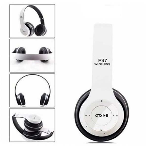 Bluetooth Kulaklık Wireless 5.0+EDR Katlanabilir Yüksek Ses Kalitesi Beyaz