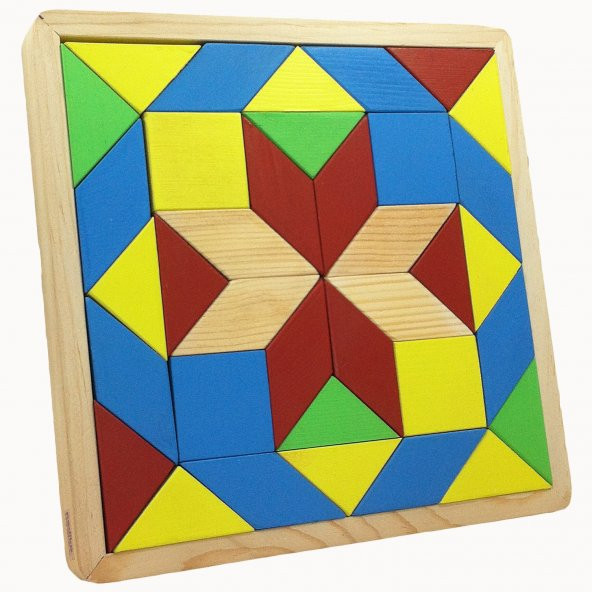 Ahşap Mozaik Bloklar Tangram Puzzle Yapboz Pazıl