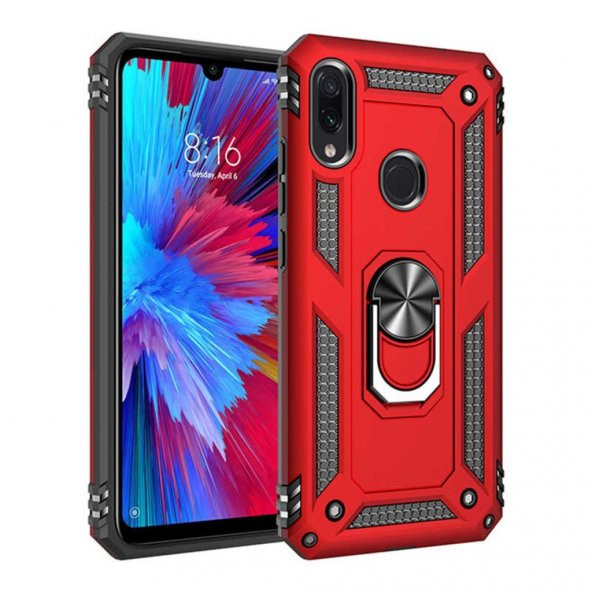 Xiaomi Redmi Note 7 Zırhlı, Yüzüklü, Tank Telefon Kılıfı ! - 3