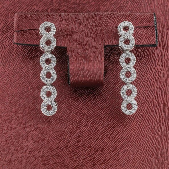 Sonsuzluk Tasarımlı Gümüş Bayan Set - Resim 4