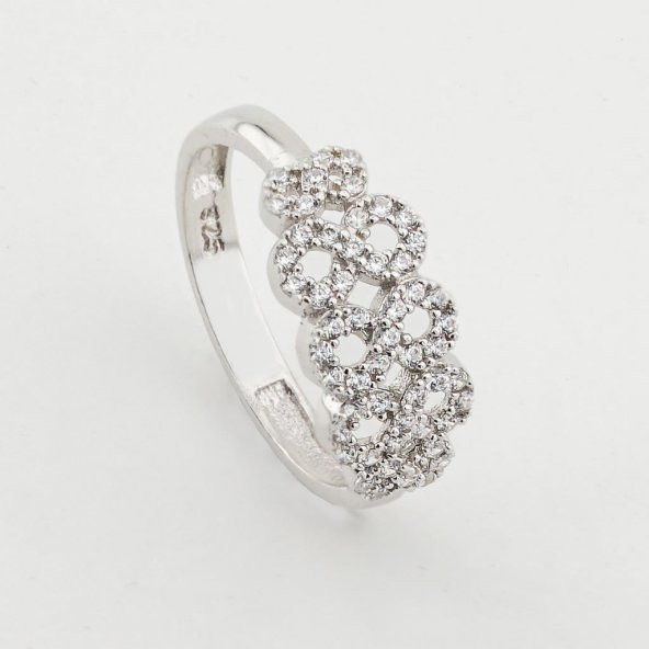 Sonsuzluk Tasarımlı Gümüş Bayan Set - Resim 5