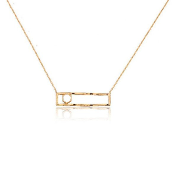 14 Ayar Sade Altın Geometrik Kolye ürün görseli