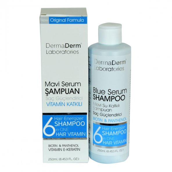 Dermaderm Mavi Serum Şampuanı Saç Güçlendirici (Biotin Panthenol Vitamin E-Keratin) 250 ML - 2
