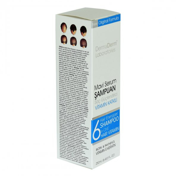 Dermaderm Mavi Serum Şampuanı Saç Güçlendirici (Biotin Panthenol Vitamin E-Keratin) 250 ML - 5