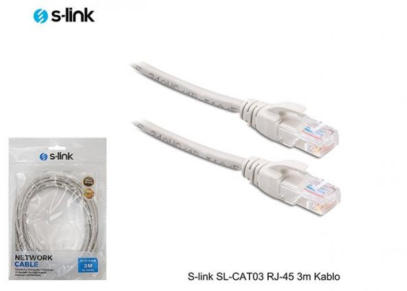 S-link SL-CAT03 RJ-45 3m Kablo
