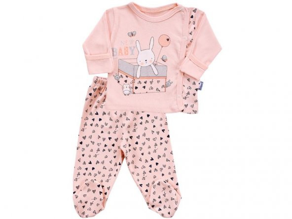 Kız Bebek 0-3 Ay Yenidoğan Kruvaze New Baby Patikli Kutuda Tavşan 2li Takım-15122 - 3