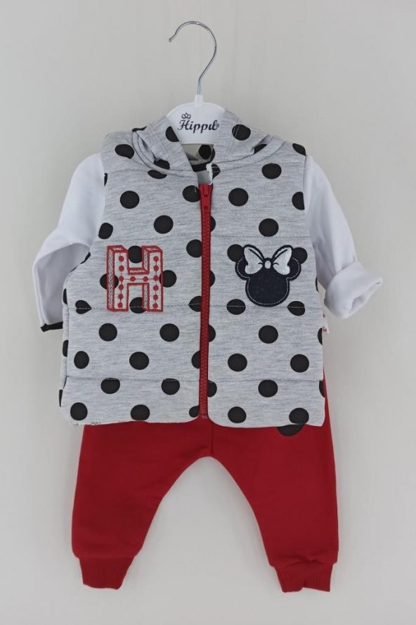 Puanlı Mickey Desenli 3lü Kız Takım 6-12-18 Ay - 2