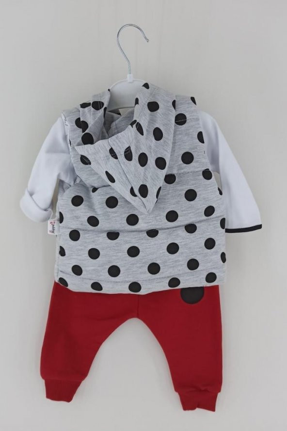 Puanlı Mickey Desenli 3lü Kız Takım 6-12-18 Ay - 4