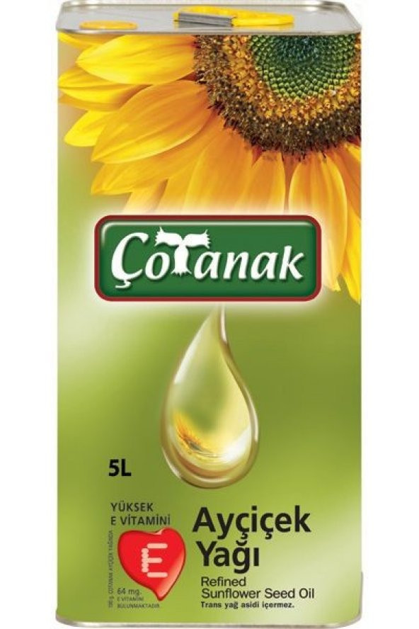 Çotanak Ayçiçek Yağı 5 lt Teneke - 1