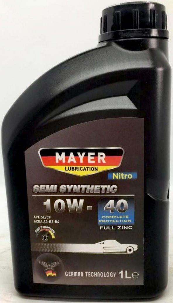 Mayer Lubrication Nitro  10W-40 1 L Motor Yağı (Benzin & Dizel)
