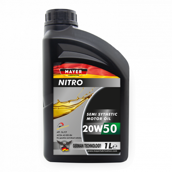 Mayer Lubrication Nitro 20W-50 1 L Motor Yağı (Benzin & Dizel)