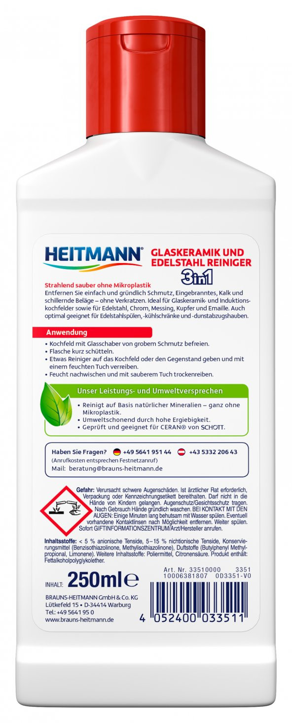 HEITMANN Cam Seramik Inox Hijyenik Ocak Temizleyicisi - 3