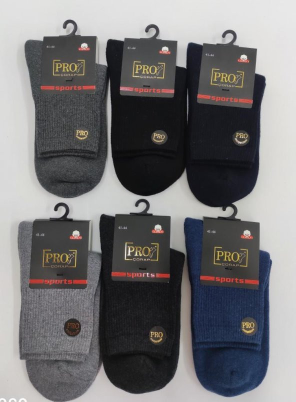 6lı Patik-Kısa Konch Havlu Çorap Karışık Renkli 41-44 pro 14013