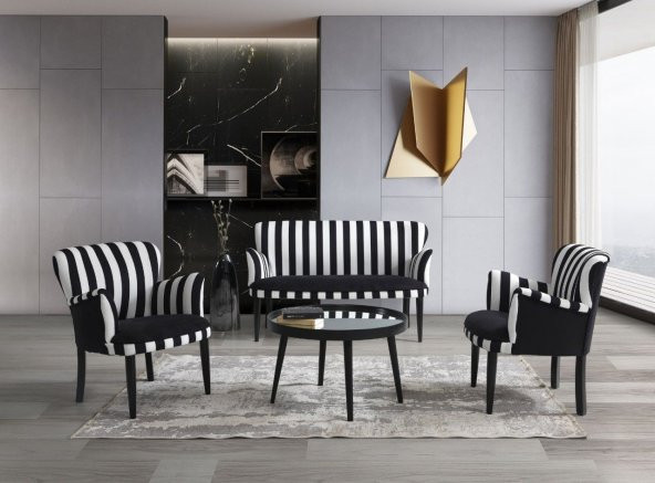 Zebra Çay Seti İkili Koltuk (Salon Balkon Cafe Ofis) - 4