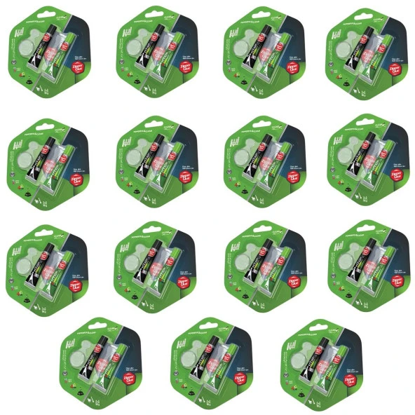 15 Adet Zipper Glue İran Malı Çift Karışımlı Yapıştırıcı 16 Gr Şeffaf