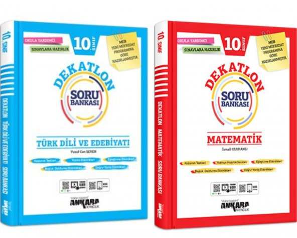 Ankara Yayıncılık 10.Sınıf Dekatlon Edebiyat & Matematik Soru Bankası Seti
