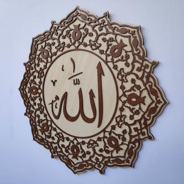 DEKORATİF AHŞAP HAT DUVAR PANOSU V8 - 50x50cm - CEVİZ-KREM - 3