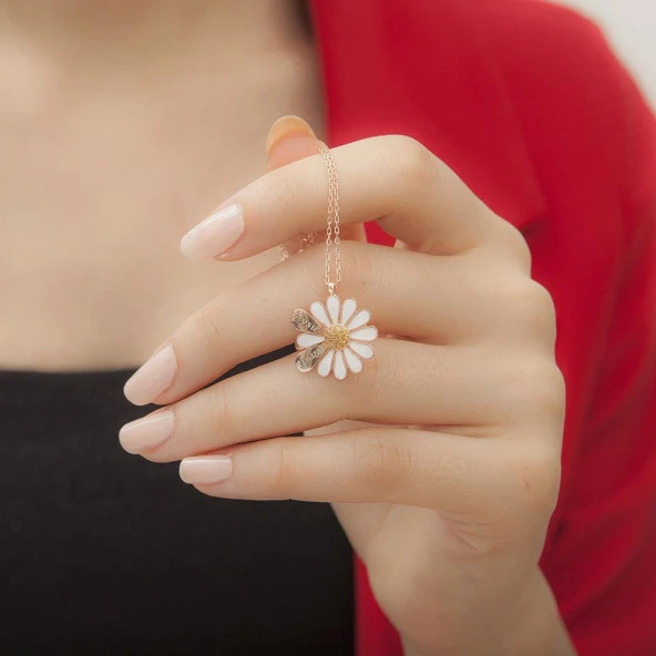 Gümüş Papatya 2 İsimli Kolye - 2