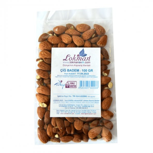 Doğal Çiğ Tatlı Badem 100 Gr Paket - 2
