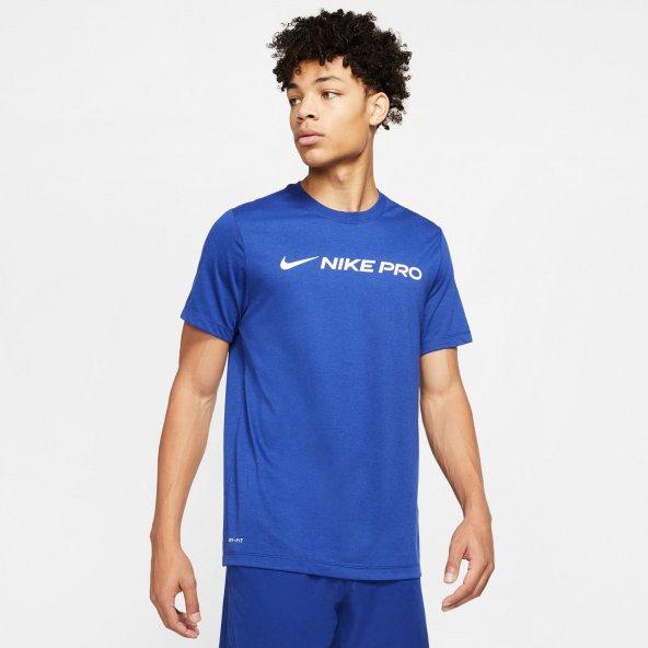 Nike Dri-FIT Erkek Mavi Kısakol Tişört