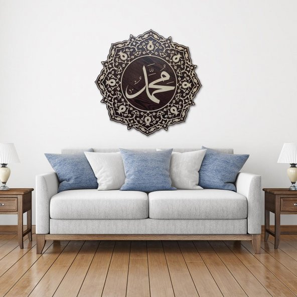DEKORATİF AHŞAP HAT DUVAR PANOSU V9 - 60x60cm - KREM-VENGE - 6