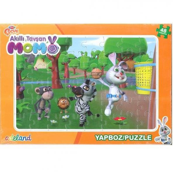TRT Çocuk Adeland Frame Yapboz - Puzzle 48 Parça - Akıllı Tavşan Momo