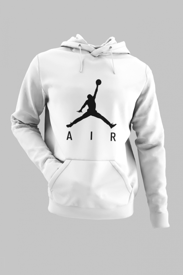 Air Jordan 03 Beyaz NBA Erkek Kapşonlu Sweatshirt - Hoodie