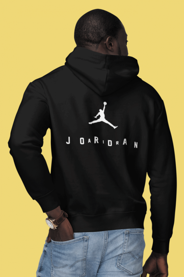 Air Jordan 10 Sırt Siyah NBA Erkek Kapşonlu Sweatshirt - Hoodie