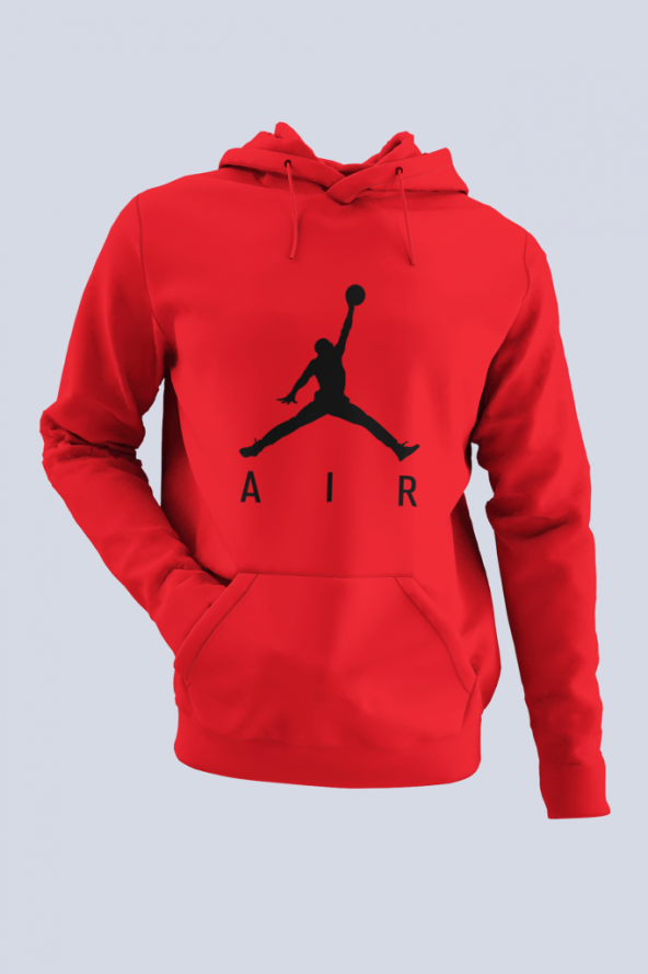 Air Jordan 03 Kırmızı NBA Erkek Kapşonlu Sweatshirt - Hoodie