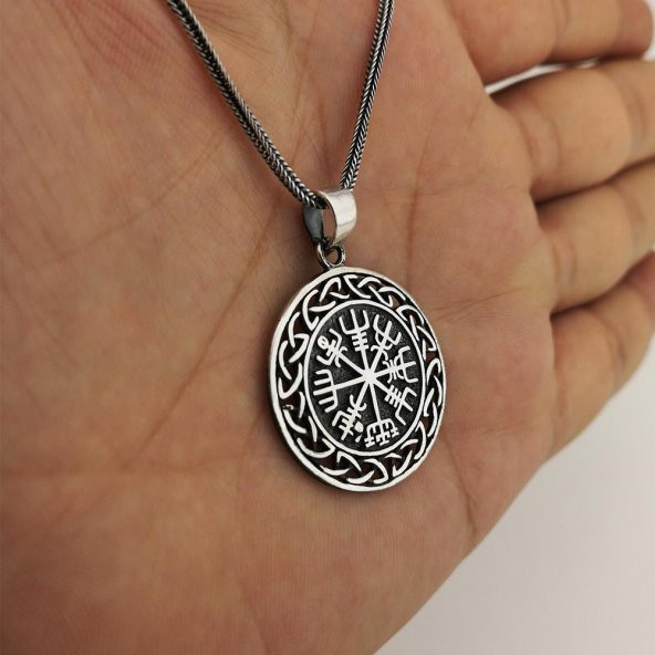 Vegvisir Pusulası Denizci Gümüş Kolye - 2