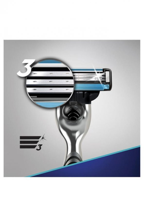 Gillette Mach3 Tıraş Makinesi + Yedek Tıraş Bıçağı 8Li + 2Li Tıraş Köpüğü Hassas 250 ml x 2 - 3