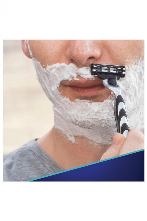 Gillette Mach3 Tıraş Makinesi + Yedek Tıraş Bıçağı 8Li + 2Li Tıraş Köpüğü Hassas 250 ml x 2 - 7