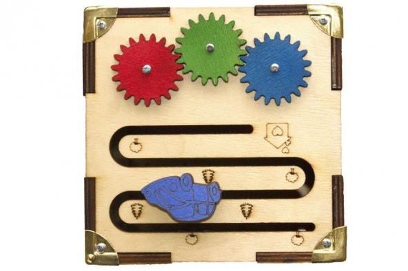 Küp Aktivite Tahtası Montesori Eğitici Oyuncak 19x19x19cm Busy Board - 5