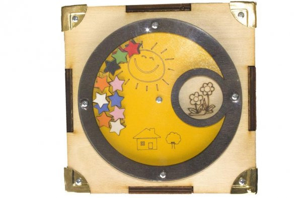 Küp Aktivite Tahtası Montesori Eğitici Oyuncak 19x19x19cm Busy Board - 6