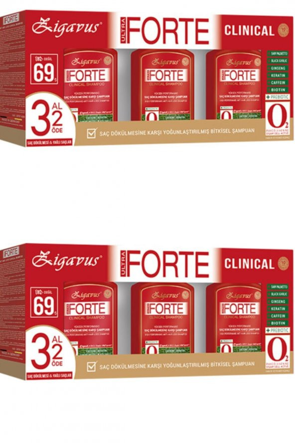 Zigavus Forte Saç Dökülmesine Karşı Şampuan 3 Al 2 Öde 3x 300 ml 2li paket - 2