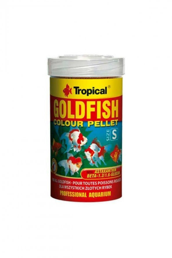 Tropical Goldfish Colour Pellet Size Small 100ml 45gr