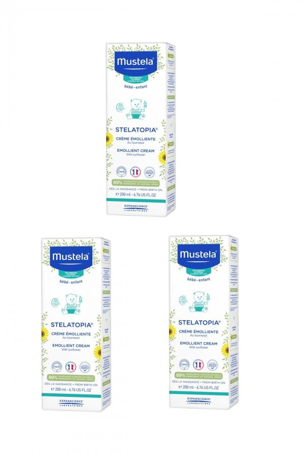 Mustela Stelatopia Emollient Cream 200 ml 3lü Paket