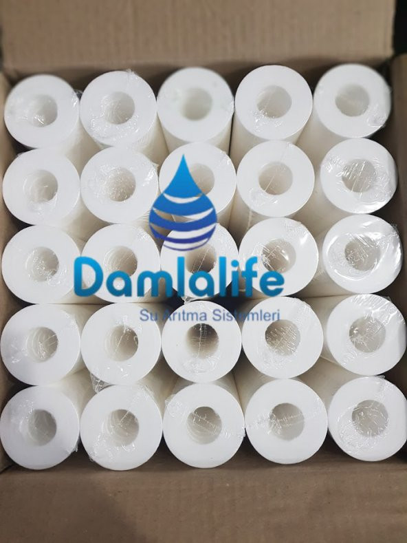 Damlalife 20" Inç Sediment Spun 25 Micron Elyaf Filtre 25 Adet