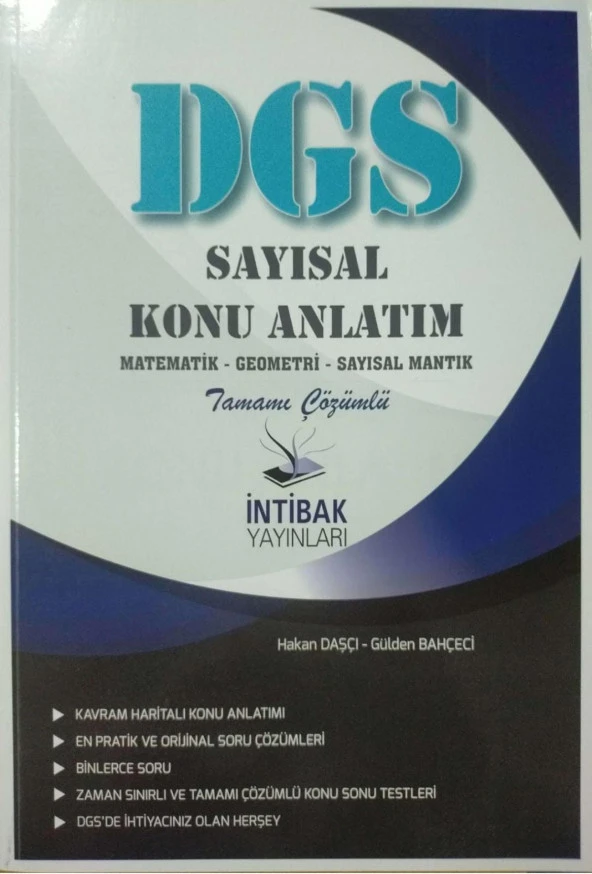 İntibak Yayınları Dgs Sayısal Konu Anlatım Kitabı