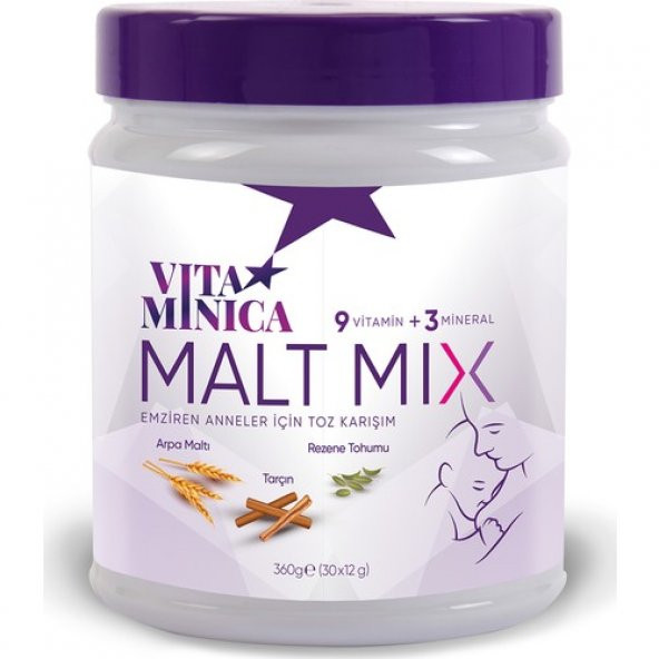 Vitaminica Malt Mix Emziren Anneler için toz karışım  Sade 360gr