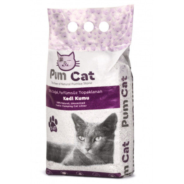 Pum Cat 5 Lt Kokusuz İnce Tane Topaklanan, Topaklaşan Doğal Bentonit Kedi Kumu - 2
