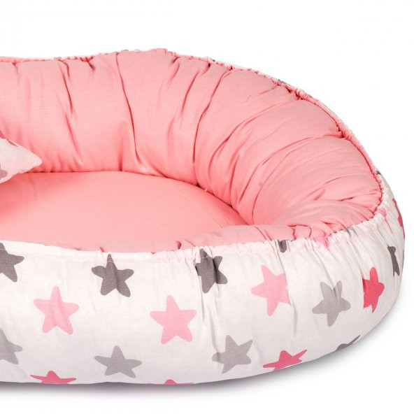 Sluupy Babynest - Pembe Gri Yıldız Figürlü Ana Kucağı - 3