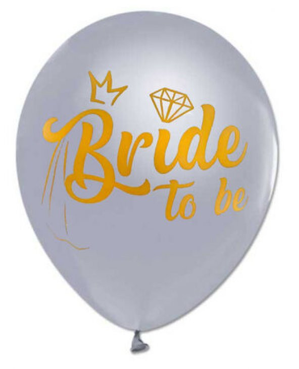Bride To Be Metalik GÜMÜŞ Balon 12 inch 50 Adet