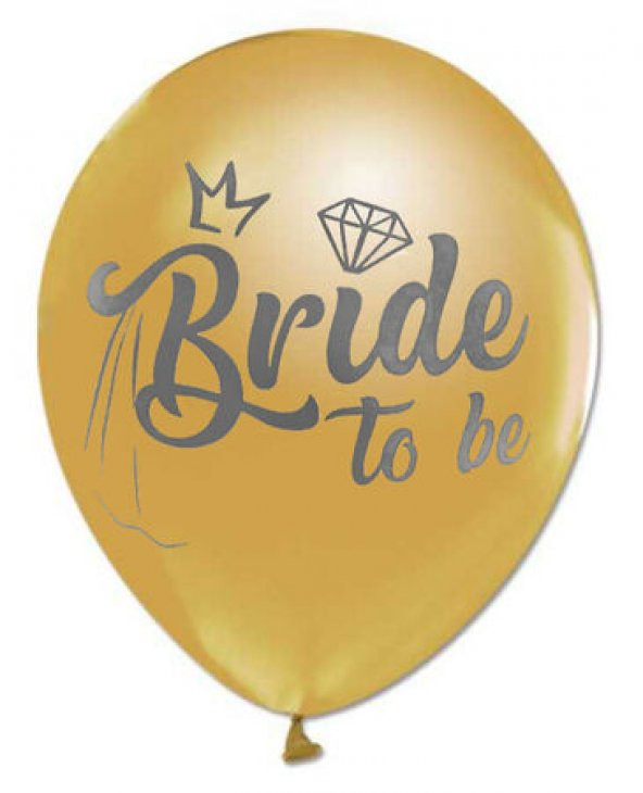 Bride To Be Metalik Altın Balon 12 inch 50 Adet